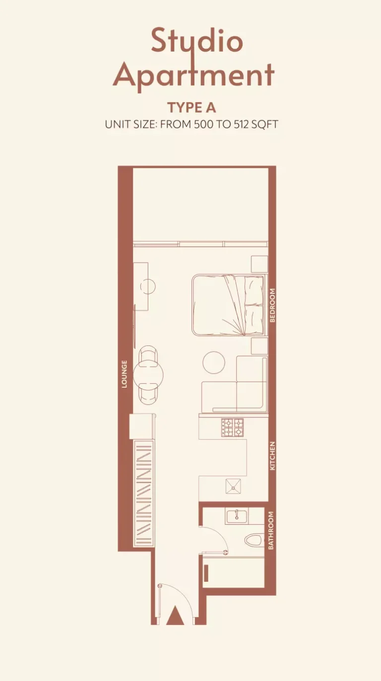 11 Hills Park floor plan Studio · 500 sqft
