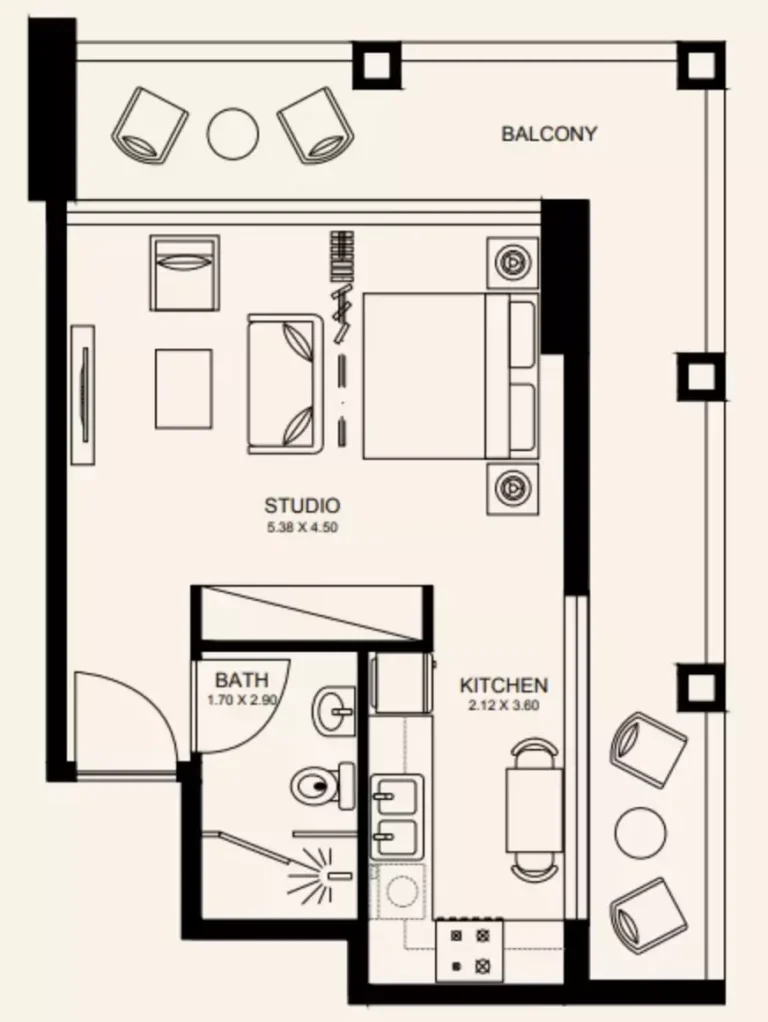 Elegance by Chaimaa Holding floor plan Студия