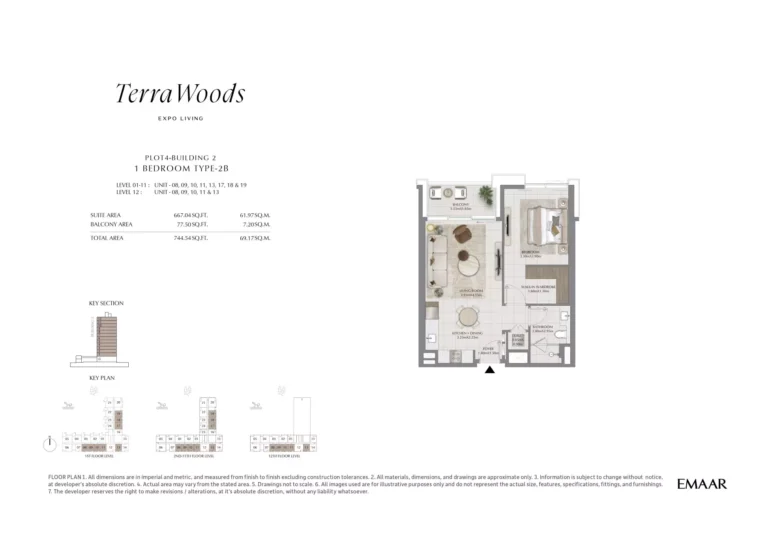 Terra Woods floor plan 1-спальн. · 746 sqft