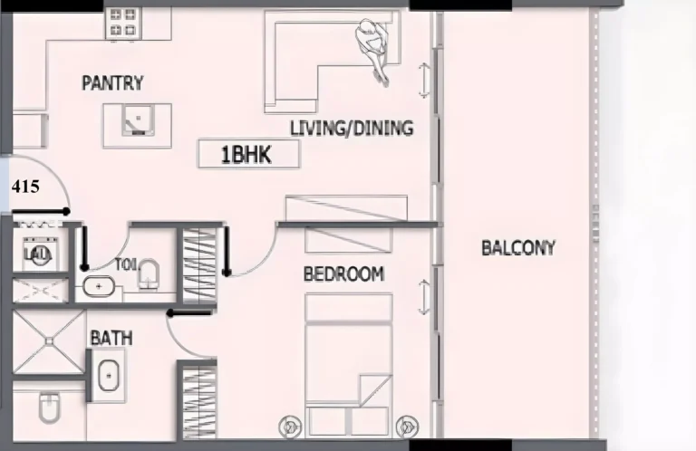Avelon Boulevard floor plan 1 BR
