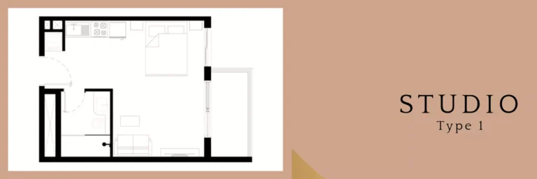 4B Living floor plan Студия