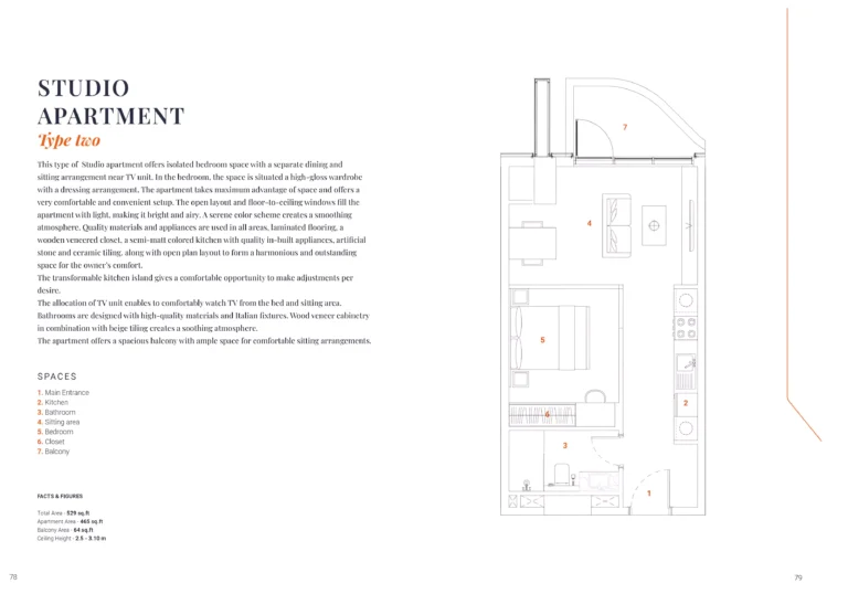 The Orchard Place floor plan Studio · 529 sqft