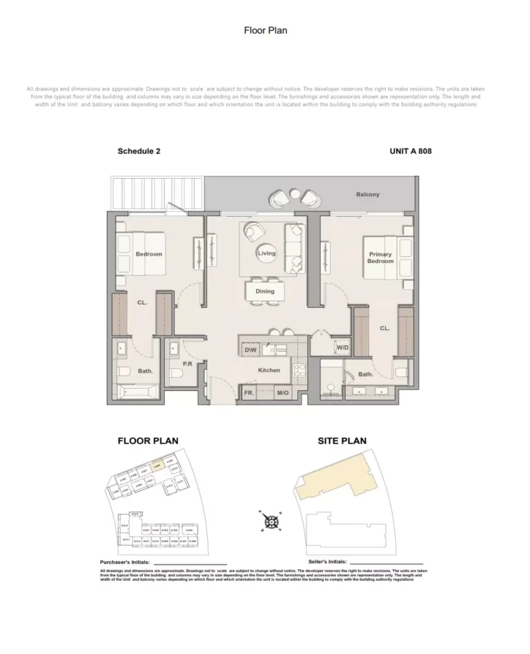 The Hillgate floor plan 2-спальн. · 1196 sqft