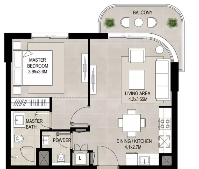 Savannah Town Square floor plan 1 BR · 739 sqft