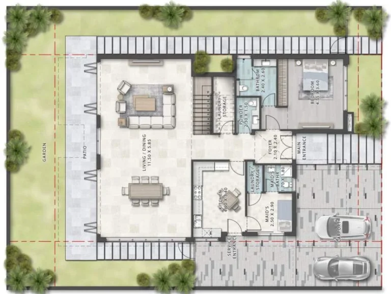 Damac Islands – Bali 2 floor plan 1 BR
