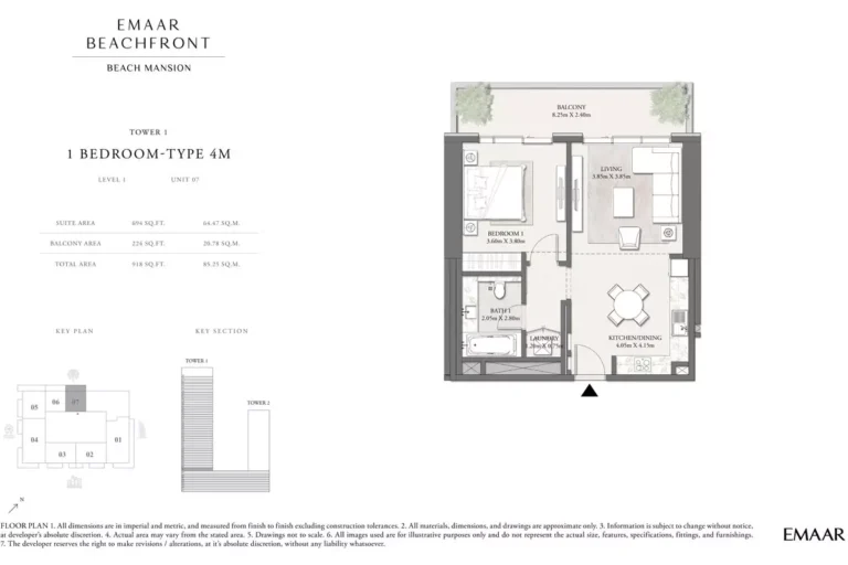 Beach Mansion floor plan 1 BR · 918 sqft