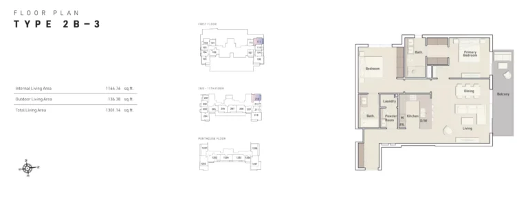 Ellington House 2 floor plan 2 BR · 1301 sqft
