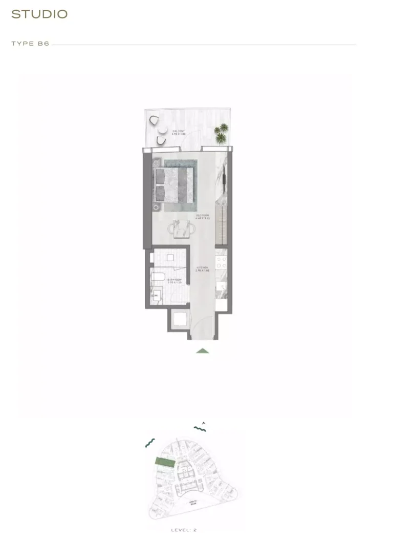 Canal Crown floor plan Studio