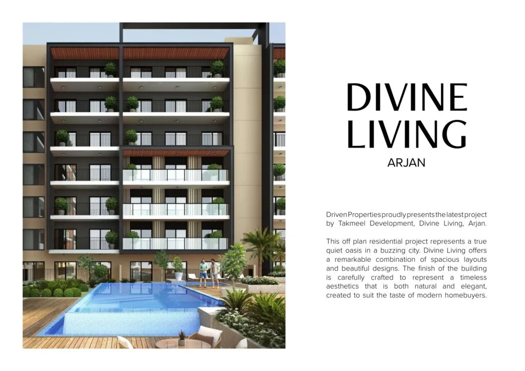 Exterior view of residential building with pool and balconies