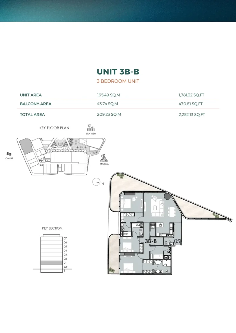 DO Hotels & Residences floor plan 3-спальн. · 1781 sqft
