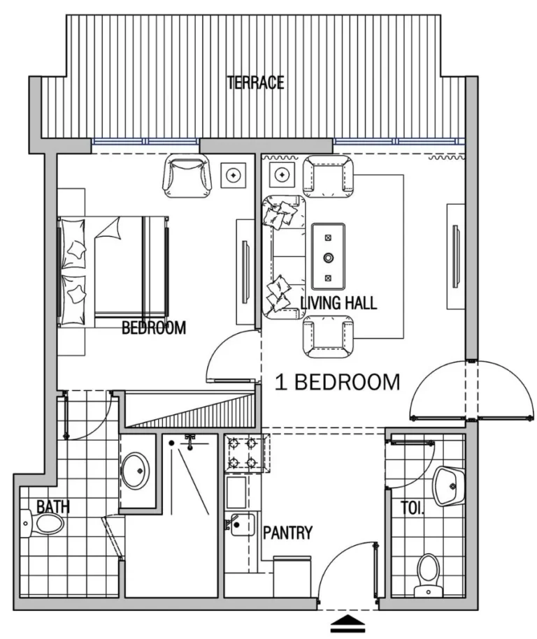 Dusit Princess floor plan 1 BR