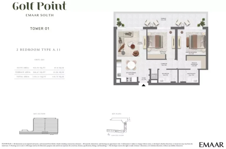 Golf Point floor plan 2 BR · 1192 sqft
