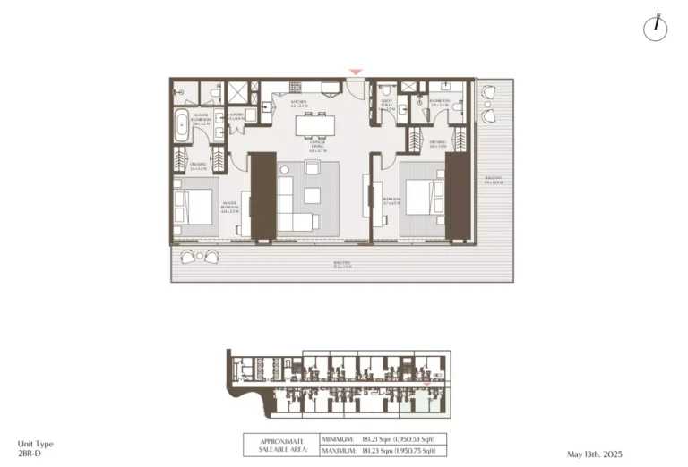 Akala Hotel & Residences floor plan 2 BR · 1950 sqft