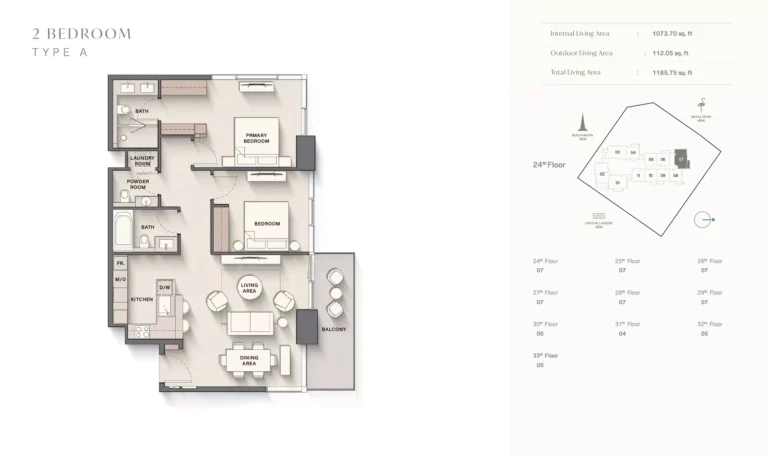 Highgrove by Ellington floor plan 2-спальн. · 1185 sqft