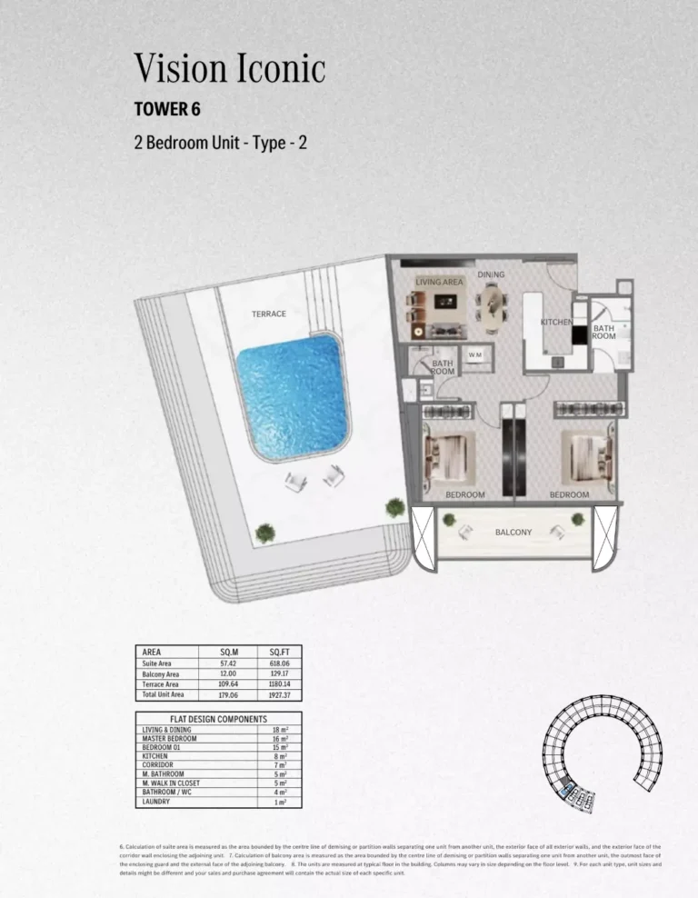 Mercedes-Benz Places Binghatti floor plan 2-спальн. · 1927 sqft