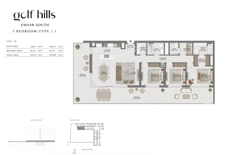 Golf Hills floor plan 3 BR · 2510 sqft