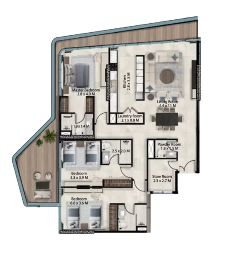 Cresswell Views floor plan 3 BR · 2150 sqft