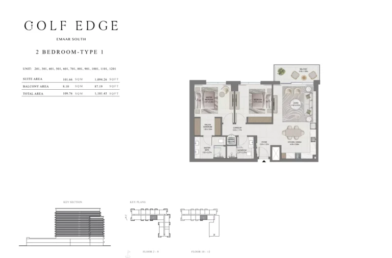 Golf Edge floor plan 2 BR · 1181 sqft