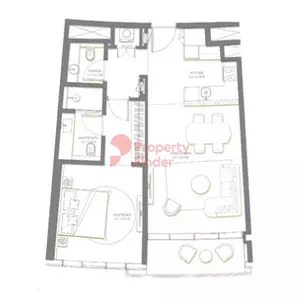 Palm Beach Towers floor plan 1 BR · 918 sqft