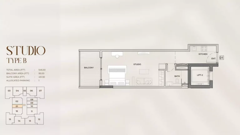 Myra Residences floor plan Studio · 546 sqft
