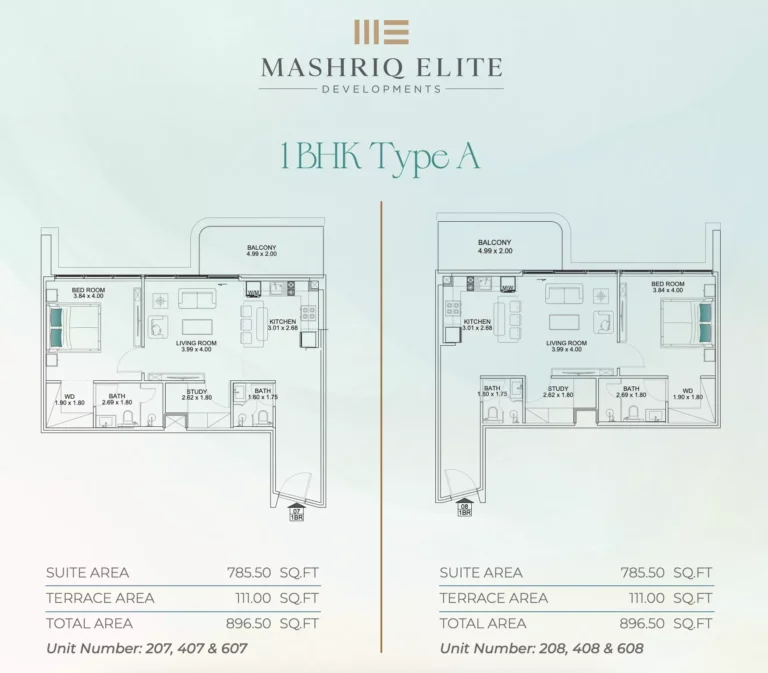 Floarea Breeze floor plan 1 BR · 896 sqft