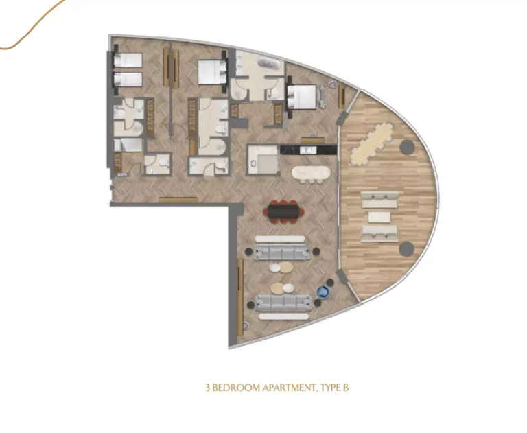 Jumeirah Living Business Bay floor plan 3 BR