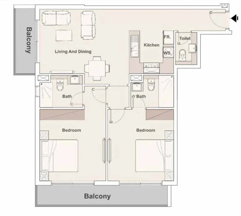 Elysee Heights floor plan 2 BR