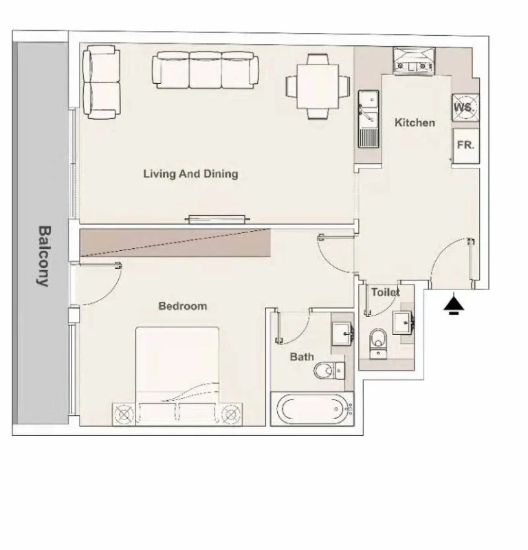 Elysee Heights floor plan 1 BR