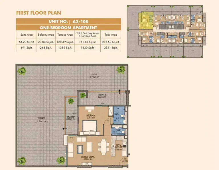 Purvanchal Triana Residences floor plan 1 BR · 2321 sqft