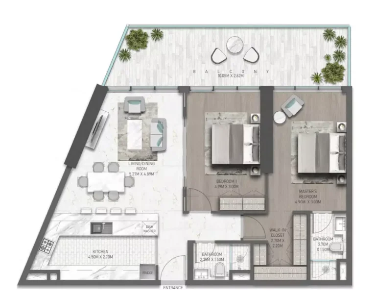 Golf Greens floor plan 2-спальн.