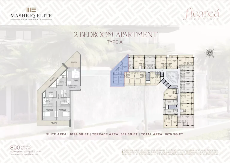 Floarea Residence floor plan 2 BR · 1676 sqft