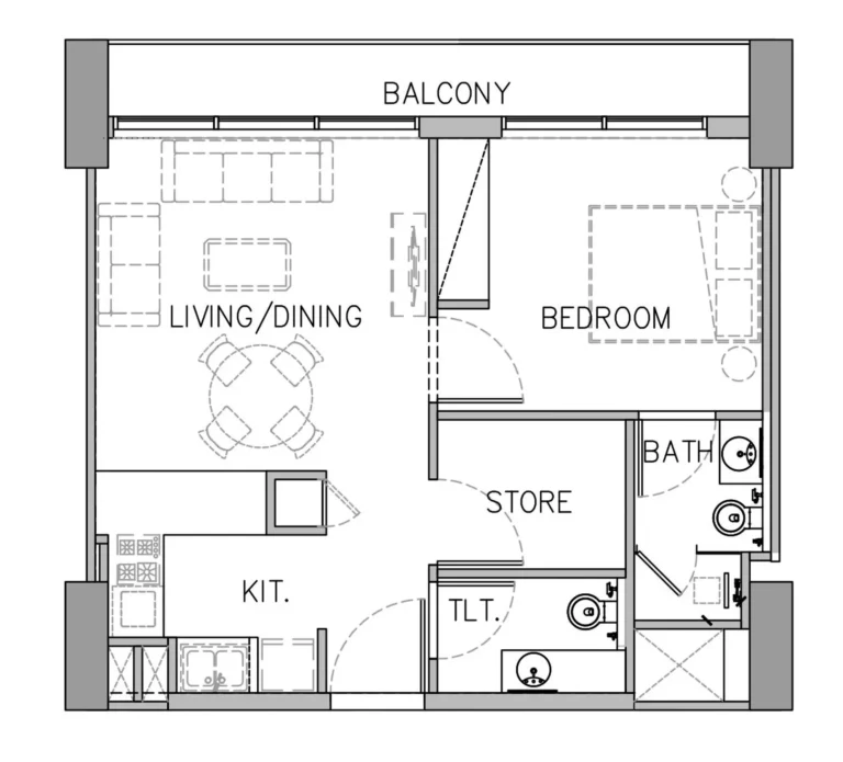 Stamn Yuni floor plan 1 BR · 790 sqft
