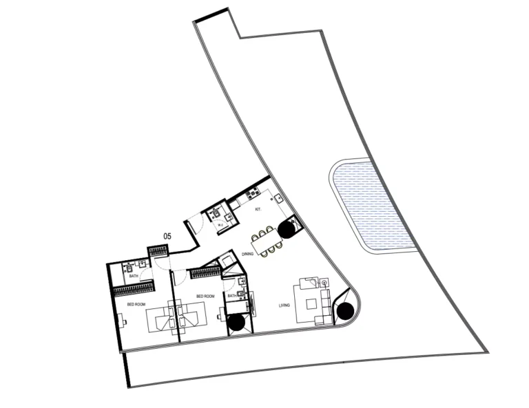 Binghatti Hills floor plan 2 BR
