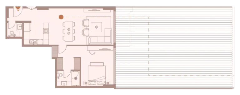 Tulip Oasis 11 floor plan 1-спальн. · 809 sqft
