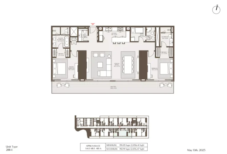 Akala Hotel & Residences floor plan 2 BR · 2056 sqft