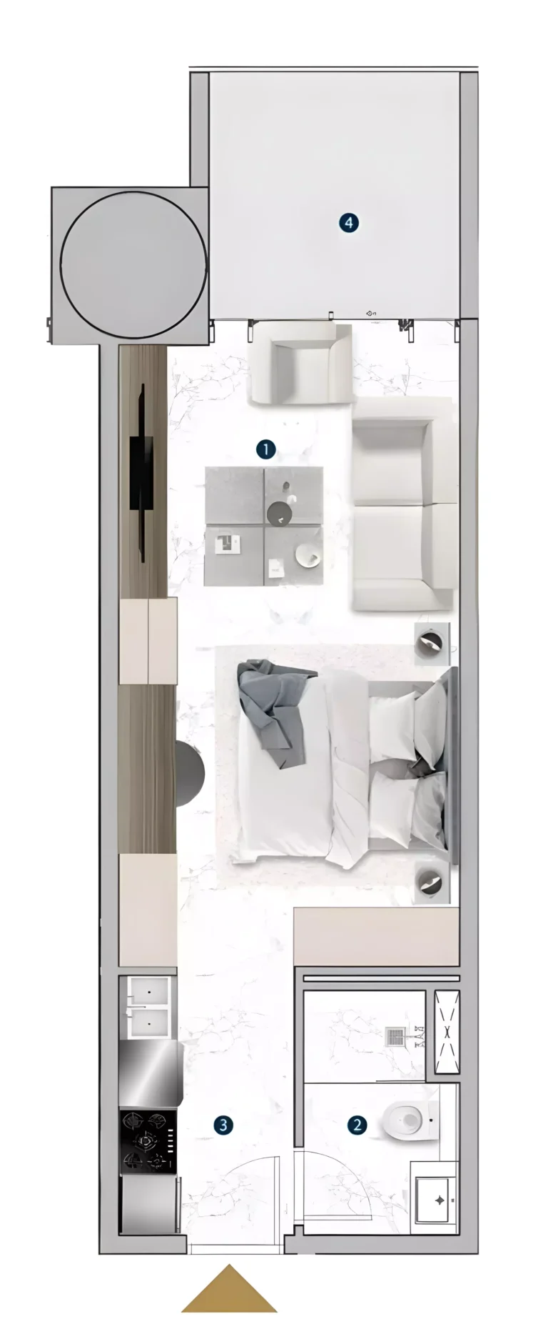Franck Muller Yachting by London Gate floor plan Студия · 2712 sqft
