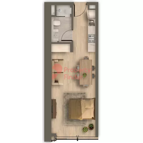 Ahad Residences floor plan Студия · 417 sqft