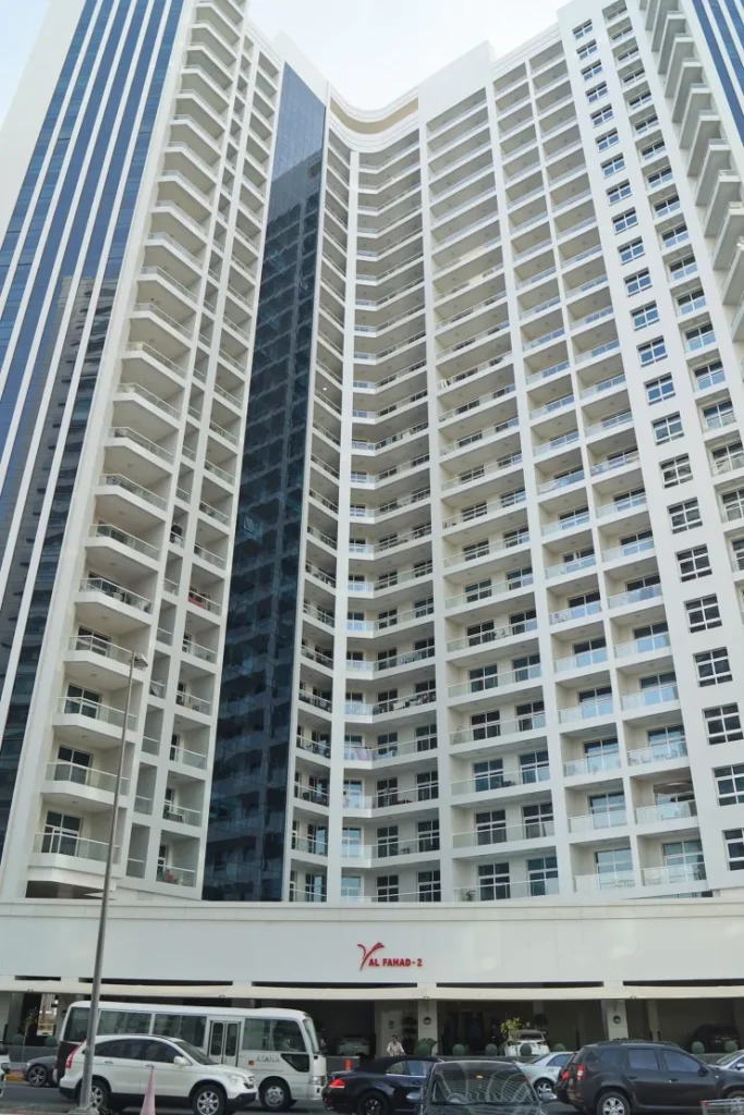 tower facade and retail podium, Fahad 2, Barsha Heights, Dubai