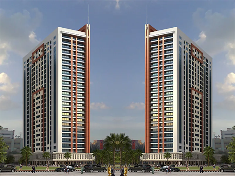 twin tower render, Fahad 2, Barsha Heights, Dubai