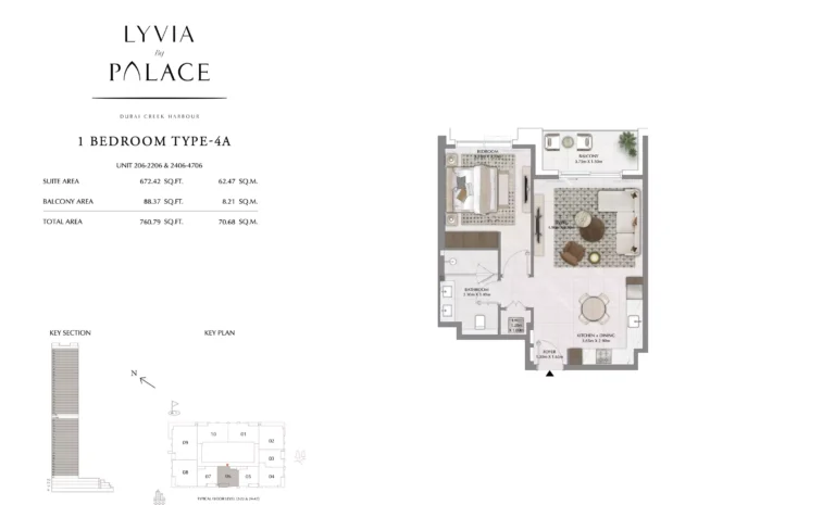 Lyvia by Palace floor plan 1 BR · 760 sqft