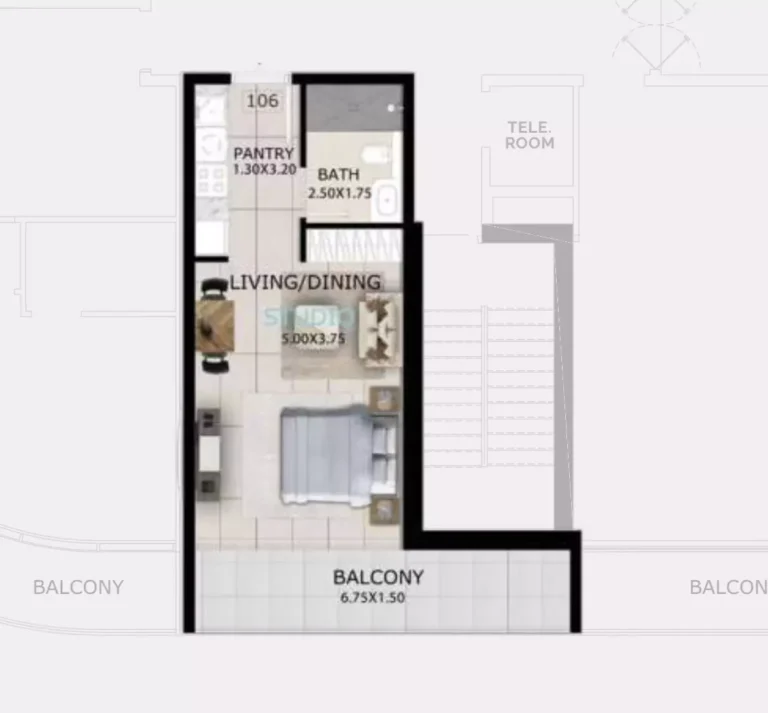 Mayfair Gardens floor plan Студия · 478 sqft
