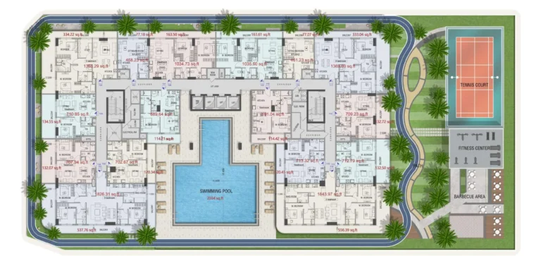 Forest City Tower floor plan Typical floor plate