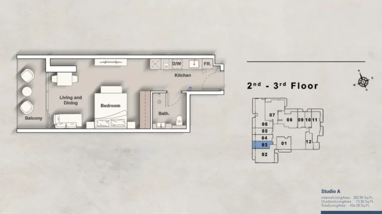 Creek Views floor plan Studio · 456 sqft
