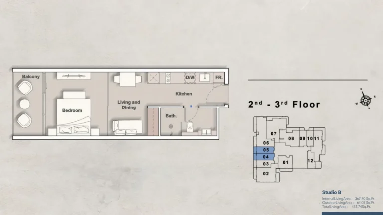 Creek Views floor plan Studio · 432 sqft