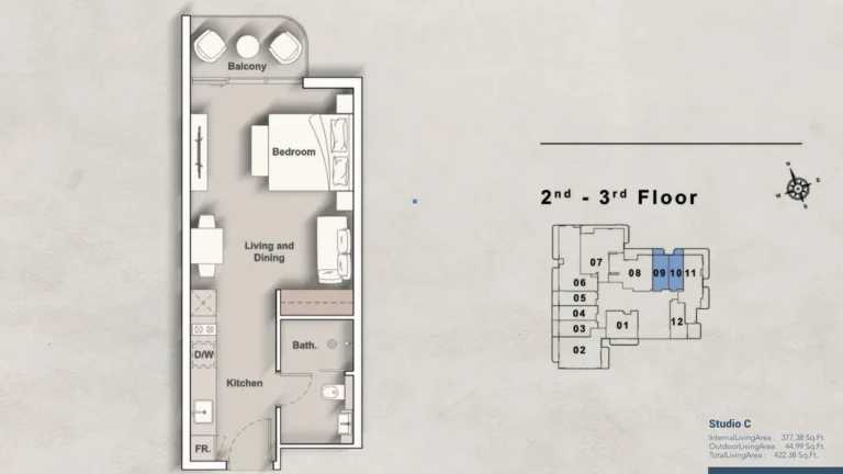 Creek Views floor plan Studio · 422 sqft