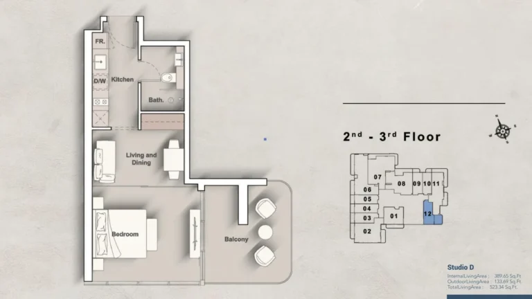 Creek Views floor plan Studio · 523 sqft