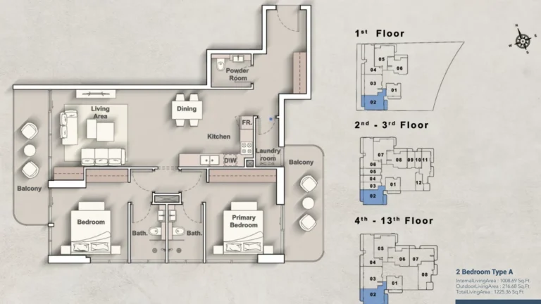 Creek Views floor plan 2 BR · 1225 sqft