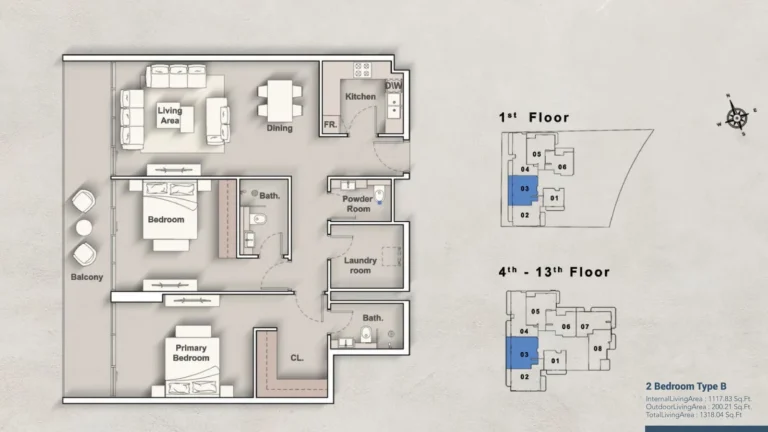 Creek Views floor plan 2 BR · 1318 sqft