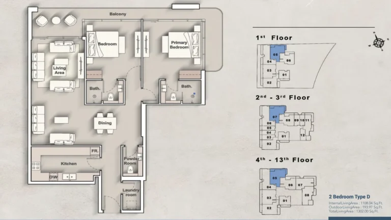 Creek Views floor plan 2 BR · 1302 sqft
