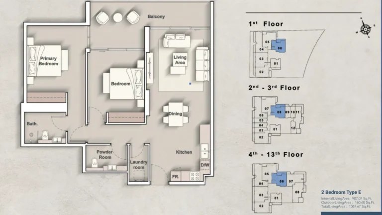 Creek Views floor plan 2 BR · 1068 sqft